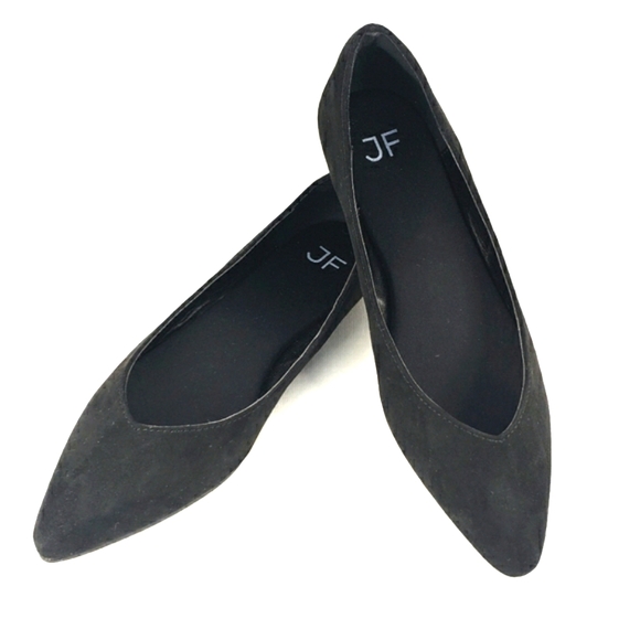 JustFab NEW! Amanda Black, Faux Suede, Slip On Pointy Toe Flats. Women's Size 6M - Picture 7 of 13